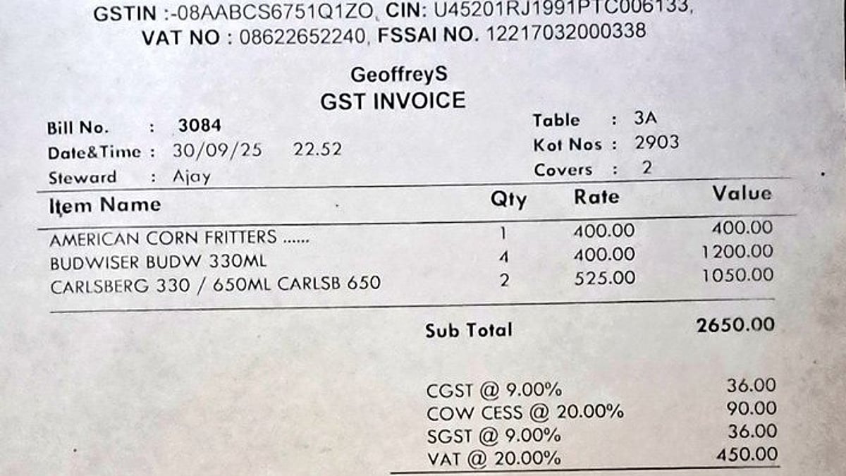 Cow Cess On Liquor? Netizens React To Viral Bar Bill