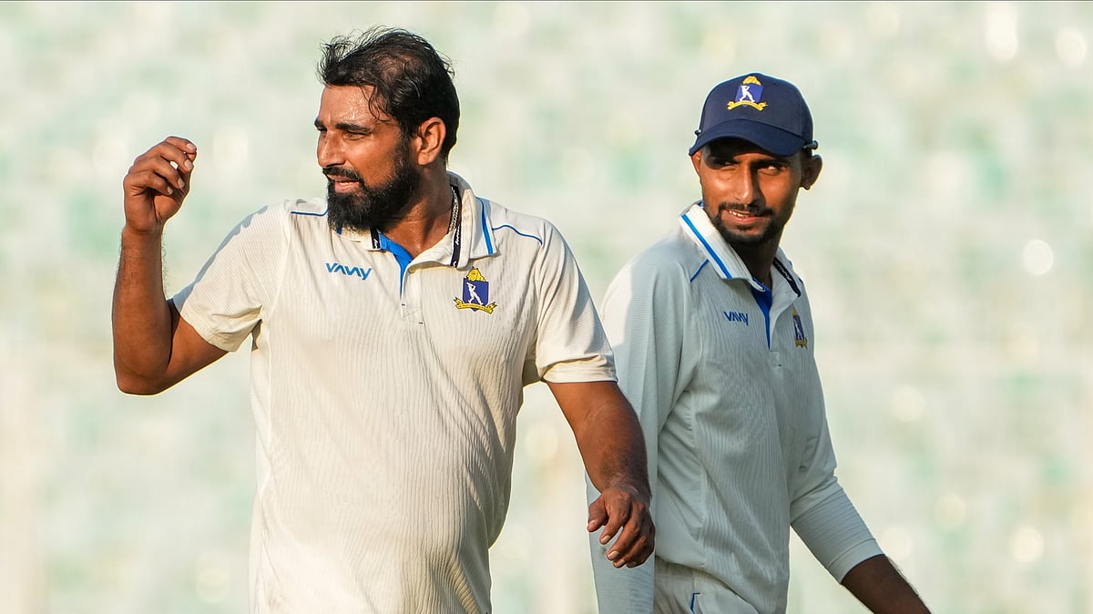 <div class="paragraphs"><p>Kolkata: File photo of Bengal's Mohammed Shami during the Ranji Trophy cricket match at Eden Gardens in Kolkata, Oct. 15, 2025. (PTI Photo/Swapan Mahapatra)</p></div>