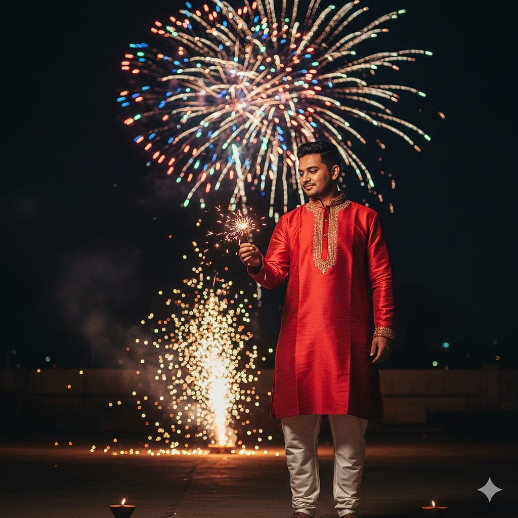 <div class="paragraphs"><p>Man celebrating Diwali, created by Google Gemini.</p></div>