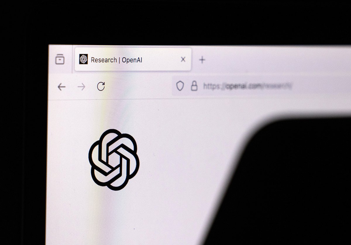 <div class="paragraphs"><p>The OpenAI virtual assistant logo on a laptop computer in Riga, Latvia. (Photographer: Andrey Rudakov/Bloomberg)</p></div>