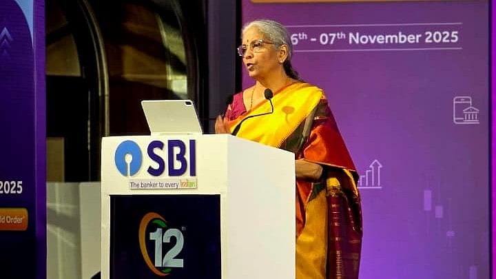 <div class="paragraphs"><p>Indian FM speaks at&nbsp;Banking and Economic Conclave. (Source: Ministry of Finance Official X Account)</p></div>