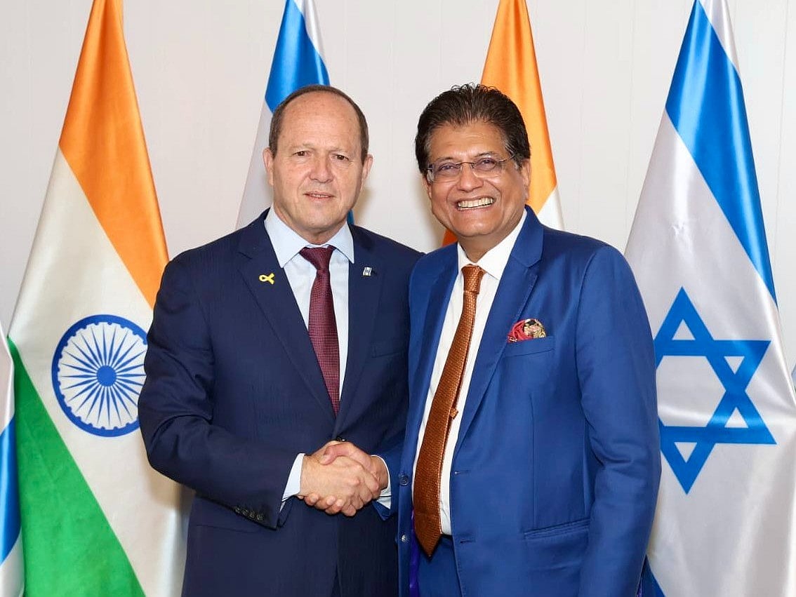 <div class="paragraphs"><p>Commerce Minister Piyush Goyal in Tel Aviv at the presence of Israel Economy Minister Nir Barkat. (Image: Goyal/ X)</p></div>