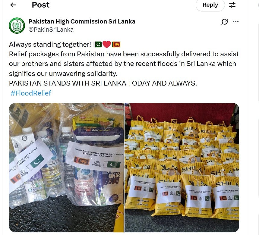 Pakistan Faces Backlash For Sending Expired Relief Supplies To Cyclone-Hit Sri Lanka, Deletes Post On X