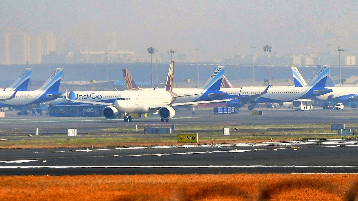 <div class="paragraphs"><p>IndiGo aircraft parked at the apron of Chhatrapati Shivaji Maharaj International Airport in Mumbai on Friday, Dec. 5, 2025. (Photo: PTI)</p></div>
