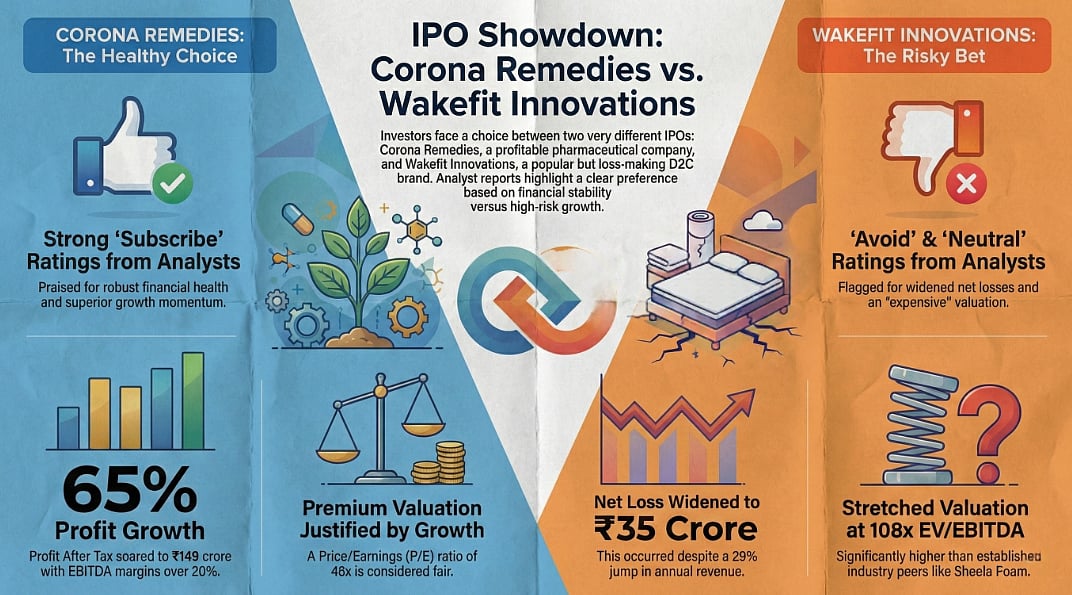 <div class="paragraphs"><p>Here's how brokerages view Wakefit and Corona Remedies IPOs (Photo generated by Notebook LM)</p></div>