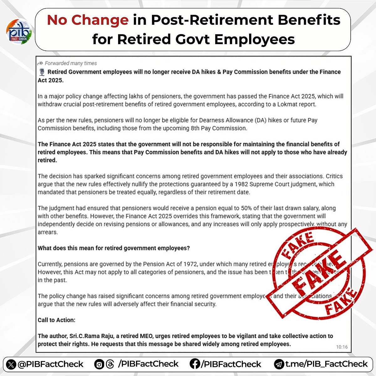 8th Pay Commission: No Change In Post-Retirement Benefits For Employees, Govt Clarifies