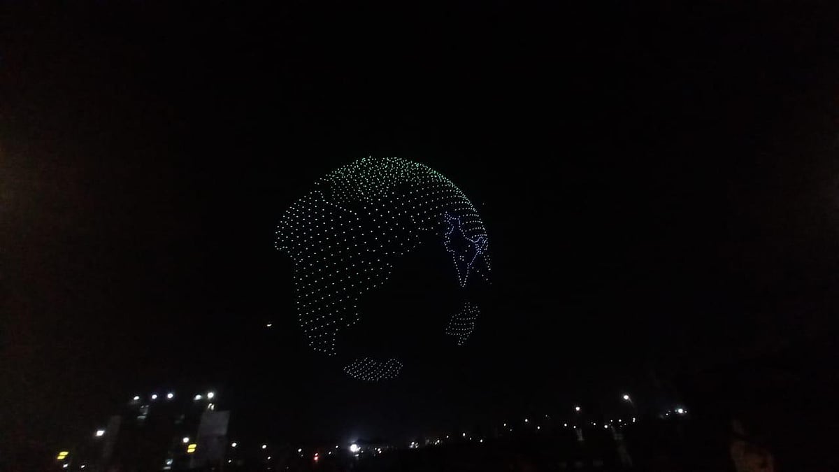 Over 1,500 Drones Deck The Sky Ahead Of Navi Mumbai International Airport Operational Launch