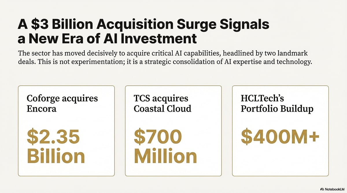 <div class="paragraphs"><p>Big AI acquisition by Indian IT firms in late 2025. (Photo: Notebook LM)</p></div>