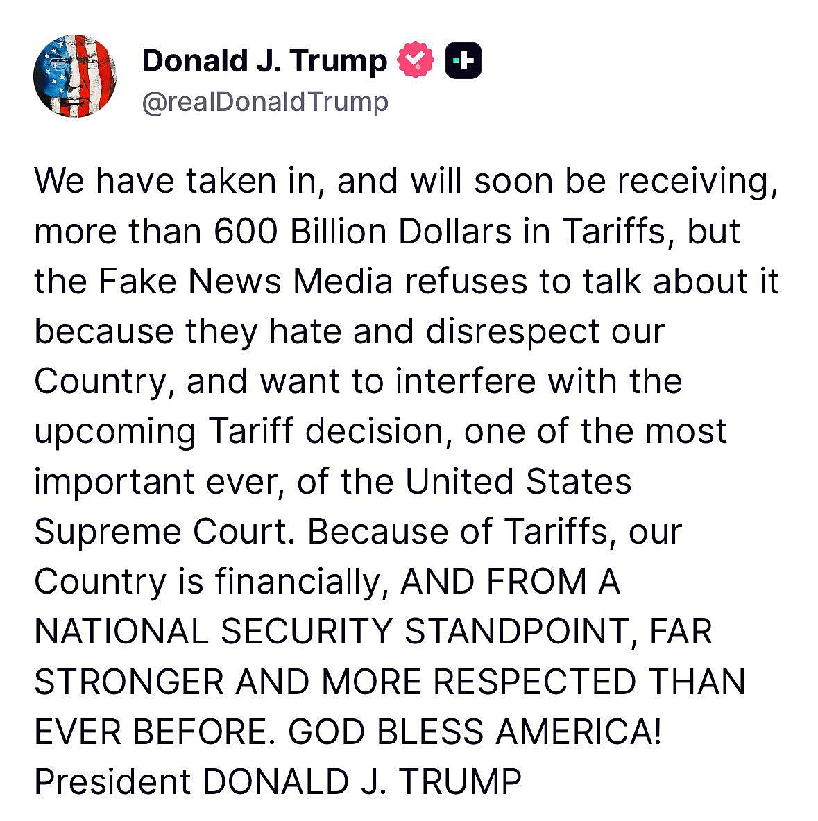 Trump Claims $600-Billion Revenue Gain As US Supreme Court's Verdict On Tariffs Loom