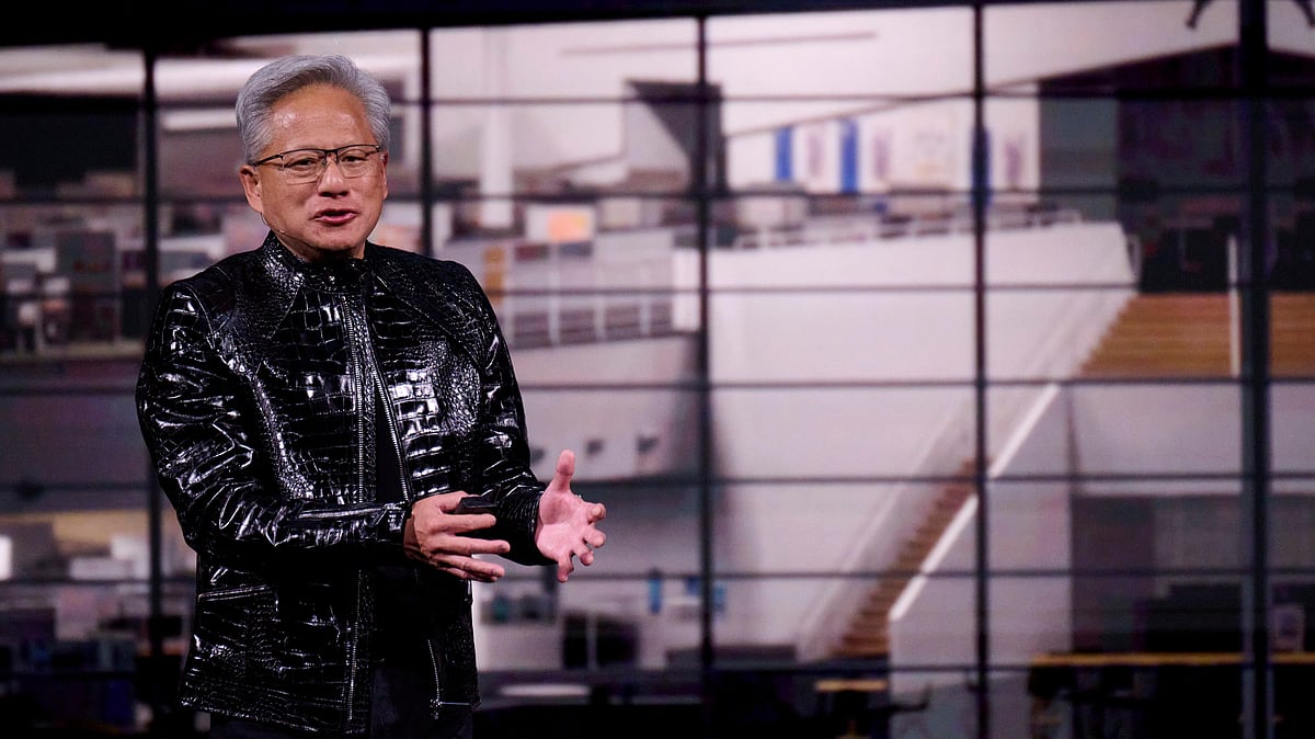 <div class="paragraphs"><p>The company unveiled a vehicle platform called Alpamayo that allows cars to “reason” in the real world, Chief Executive Officer Jensen Huang said Monday during a presentation at the CES trade show in Las Vegas. (Photo:&nbsp;Bridget Bennett/Bloomberg)</p></div>
