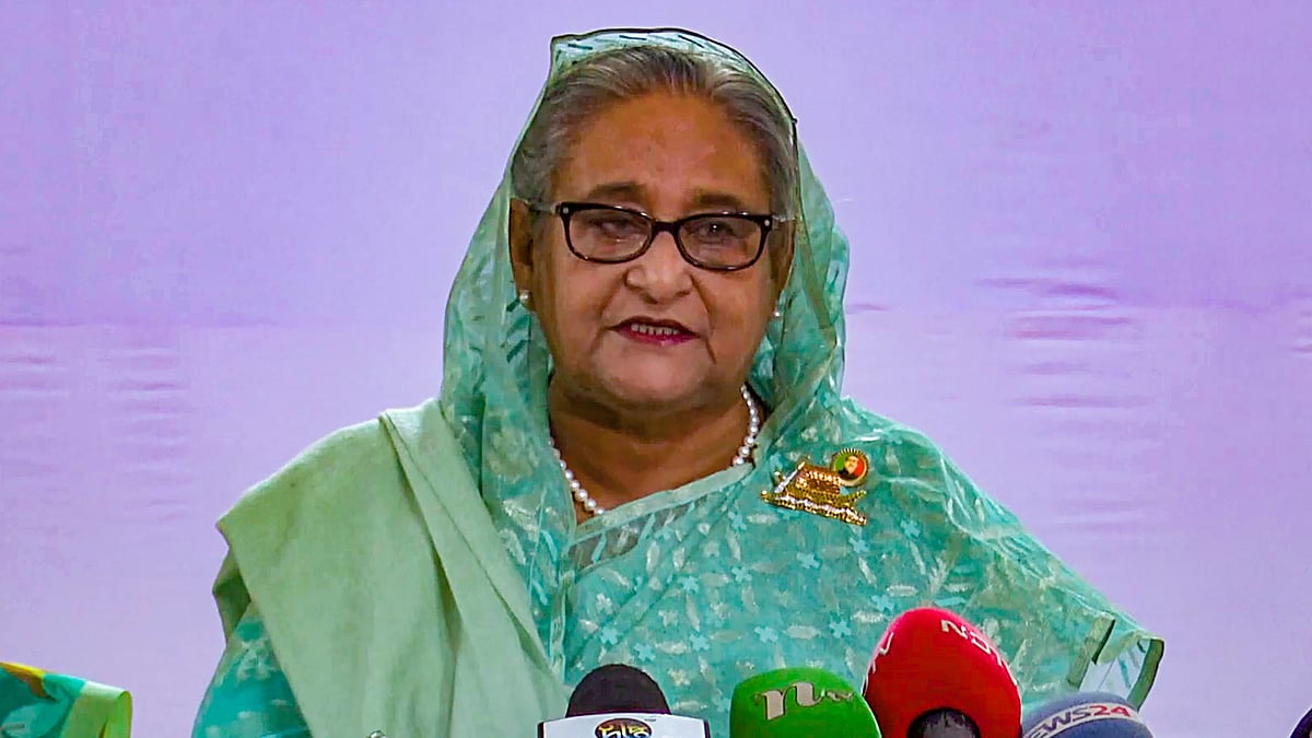 <div class="paragraphs"><p>The Awami League leader has been living in India since she fled Bangladesh on August 5 last year in the face of the massive protests (Image source: PTI)</p></div>