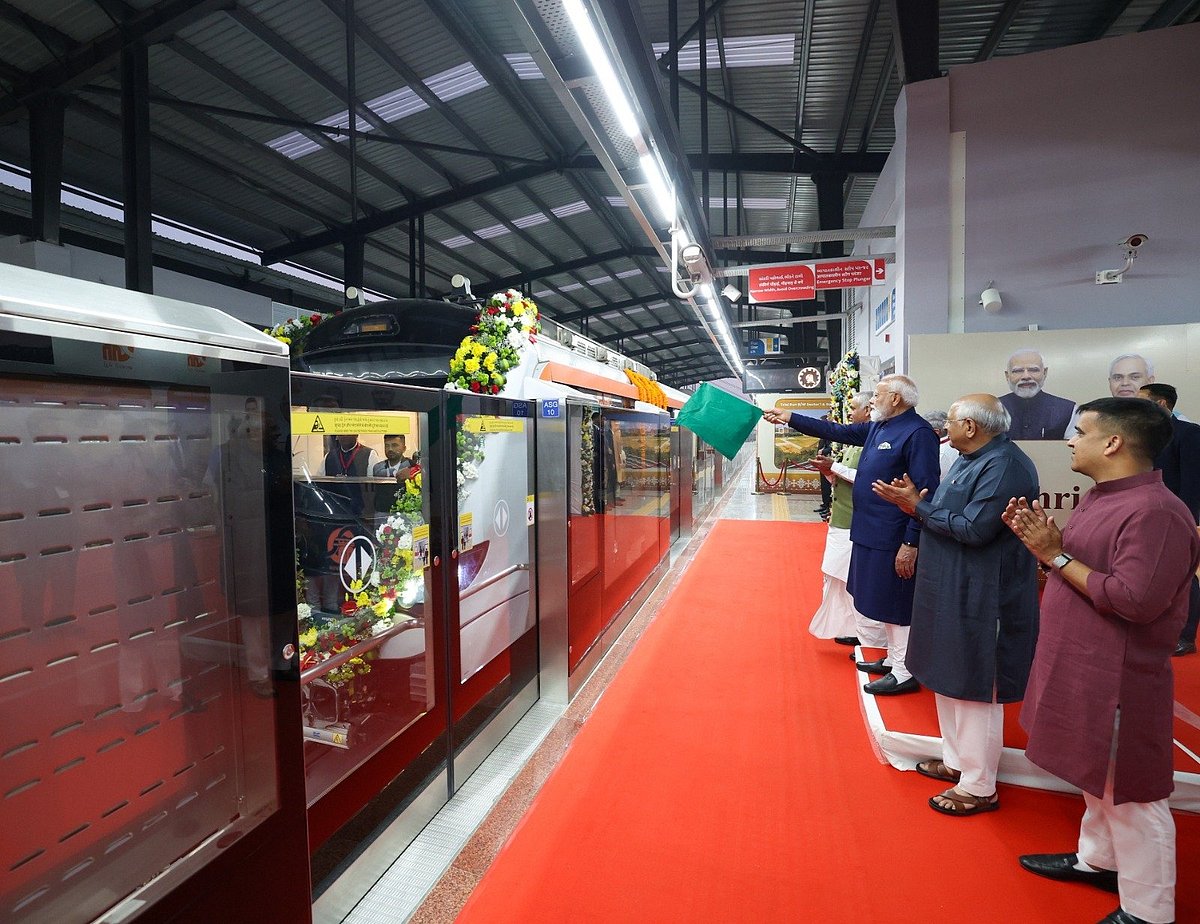 <div class="paragraphs"><p>The remaining phase connects Sector 10A of Gandhinagar to the Mahatma Mandir convention centre. (Photo: PM Narendra Modi/X)</p></div>