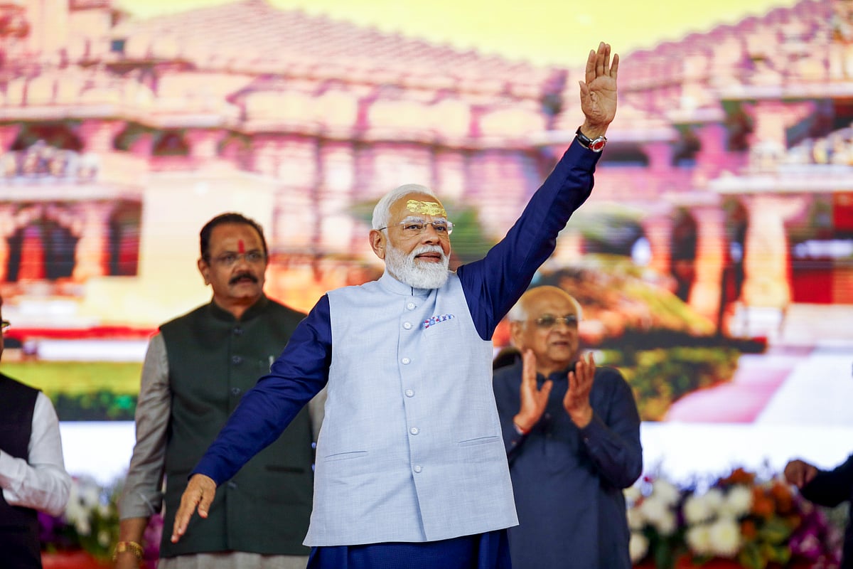 <div class="paragraphs"><p>Leading corporations, such as Torrent Power, KOSOL, Adani Green, Essar Group, Nayara Energy, Jyoti CNC, are participating in the exhibition spread across 26,000 square metres.</p><p>(PM Modi at Shaurya Yatra/ Photo: PTI)</p></div>