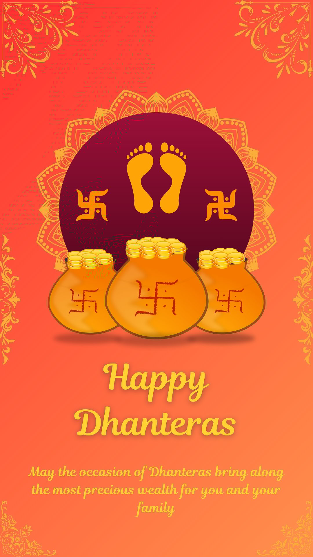 Happy Dhanteras 2025: Images, Wishes, Quotes, Greetings, Facebook And  WhatsApp Status, image size:1080x1920