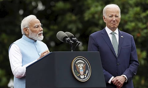 India is the only G20 country that has fulfilled all the promises it made in Paris on climate change, Modi said in a White House meeting with Biden 