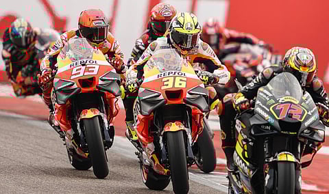  Honda riders in action 