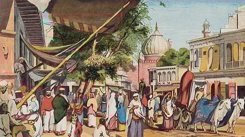 William Carpenter, Delhi: A Street at back of Mumma Masjid; Wood engraving on paper 1857