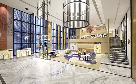 The meticulously decorated lobby at Hyatt Centric Ballygunge