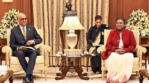 Shanmugaratnam with Murmu: sustainability is a major priority