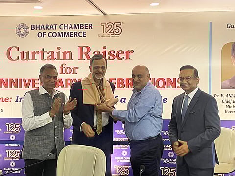 Nageswaran at the 125th anniversary celebration of Bharat Chamber of Commerce