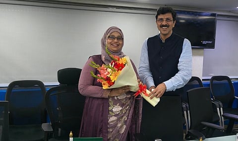 Mahrukh with Agarwal: hoping to strengthen partnership

