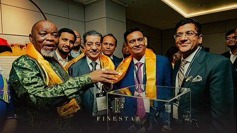 SA Minerals Minister Gwede Mantashe with Vinod Jain (MD), Neeraj & Gaurav Jain (Directors).