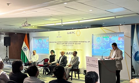 NITI Aayog and GJEPC leaders meet at the BDB in a hybrid session to boost India's jewellery exports.