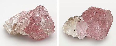37.41-carat pink-and-colourless bicolour rough diamond from Botswana’s Karowe mine.