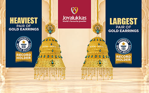 Joyalukkas Sets Two Guinness World Records with 16.5 Kgs. Gold Jhumkas