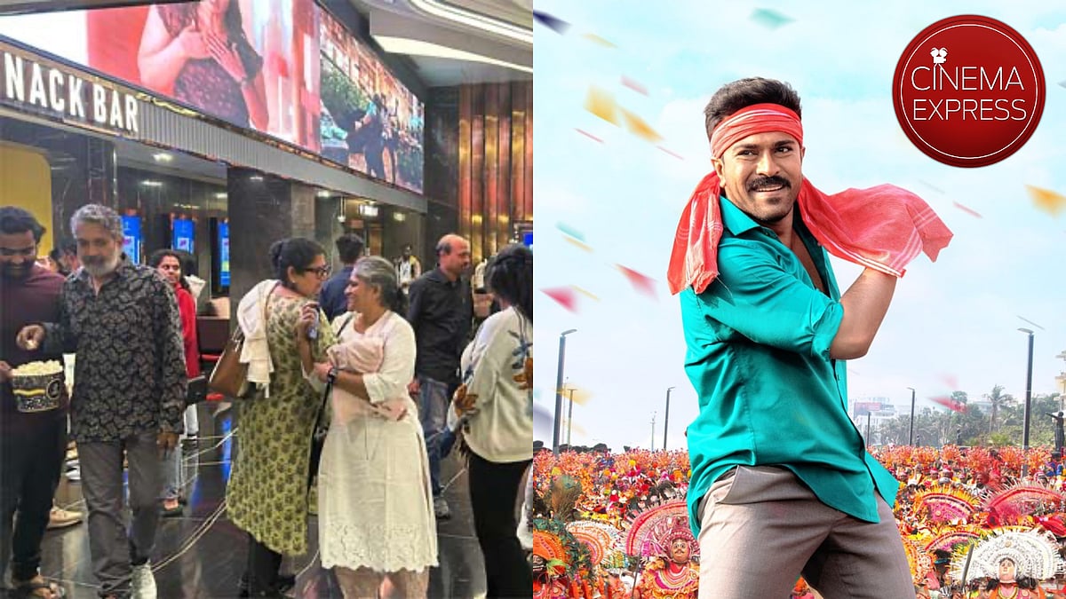 SS Rajamouli spotted watching Ram Charan’s Game Changer with family