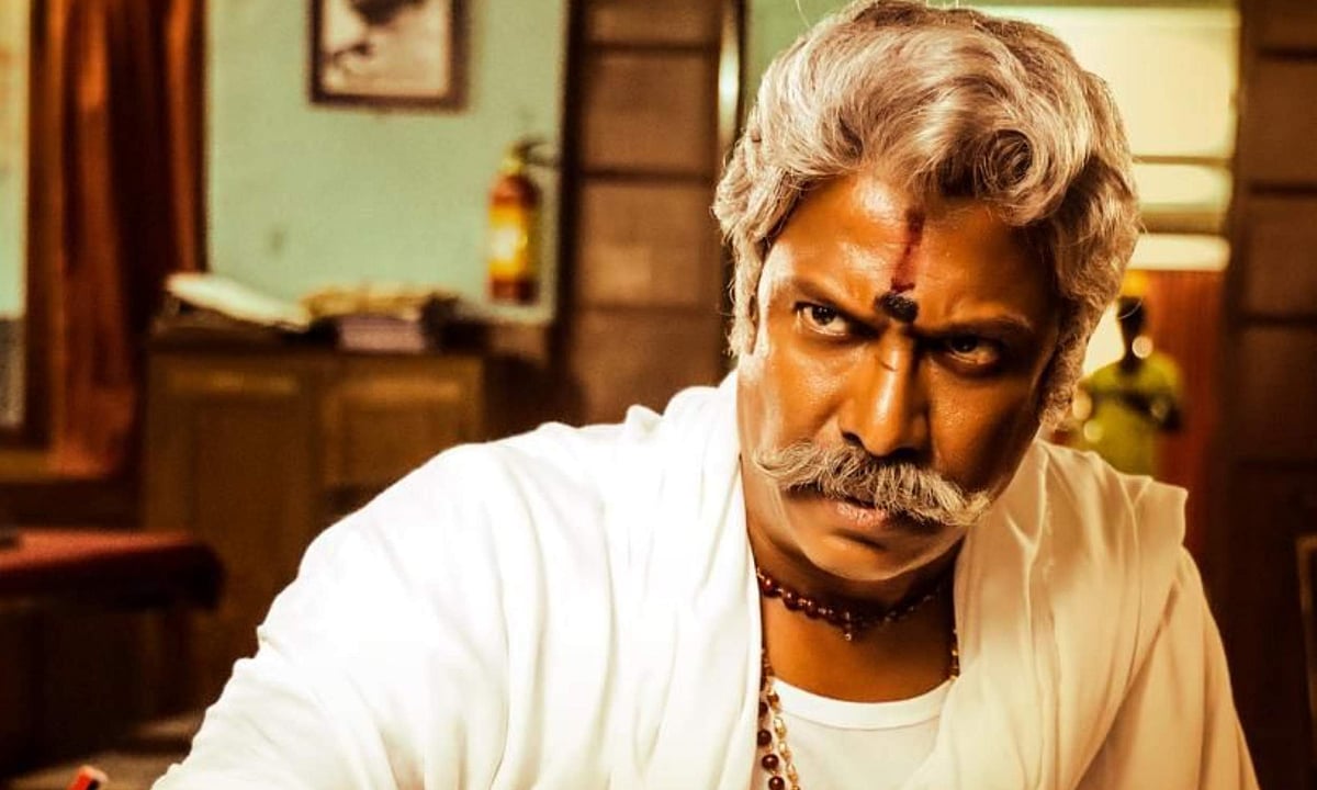 Samuthirakani as Rajappa in Macherla Niyojakavargam, character poster out