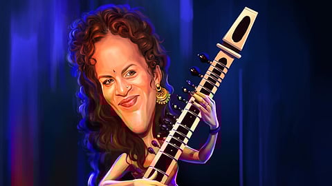 Caricature of anushka shankar