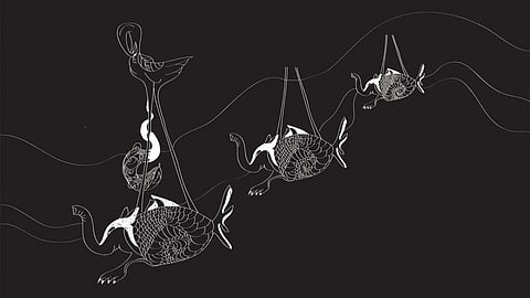 Black and white Free Flowing World of Rohina Thapar