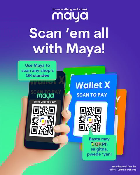The improved Maya app allows cross-payments using AUB, GCash, Metrobank, and Unionbank QR Ph codes. | Photo courtesy of Maya