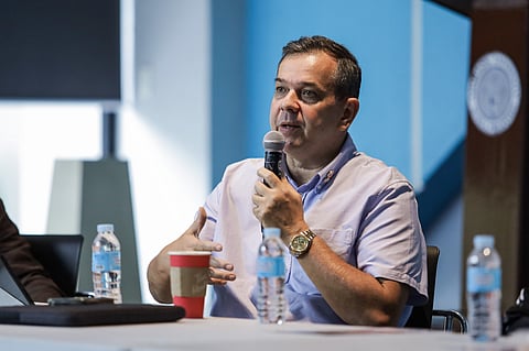 Basketball commissioner Dickie Bachmann explains the newest innovation to be implemented in UAAP Season 85.