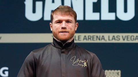 Saul ‘Canelo’ Alvarez shows off his collection of titlebelts ahead of his third meeting with Gennady Golovkin on Saturday.