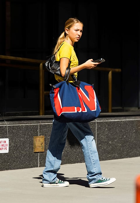 Photograph courtesy of The Image Direct
Lila Moss carrying her my Pliage signature bag. 