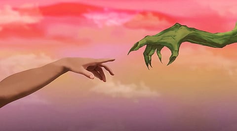 PHOTOGRAPH COURTESY OF BENILDE THEATER ARTS
‘INDAYUGANG Banal: Isang Superpowered Komedya’ follows the story of Buana, a masked hero who is out to cleanse the metropolis of criminals and supernatural creatures. 