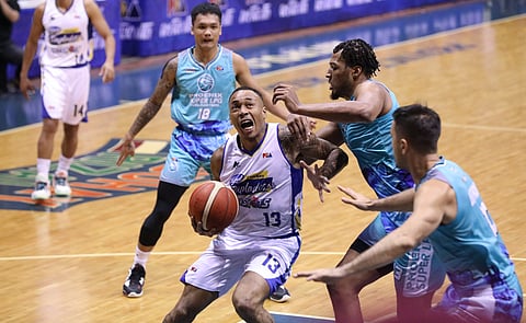 Calvin Abueva and the Magnolia Hotshots battle San Miguel for a chance to gain a twice-to-beat incentive in the quarterfinals of the PBA Commissioners’ Cup. Photo courtesy of PBA