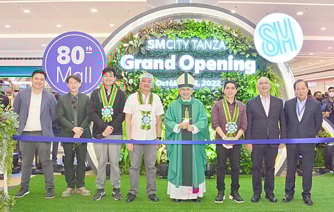SM City Tanza is SM Prime Holdings’ 80th mall. Celebrating this milestone during the opening are Tanza Mayor Yuri Pacumio (4th from left), Tanza Vice Mayor Archangelo Matro (3rd from right), Cavite Board Member 7th District Crispin Remulla (3rd from left) and Reverend Bishop Reynaldo Evangelista of Archdiocese of Imus. They are joined by SM Markets Chairman Herbert Sy (right), SM Engineering Design and Development President Hans Sy, Jr. (left), SM Prime Holdings President Jeffrey Lim (2nd from right) and SM Supermalls President Steven Tan (2nd from left).