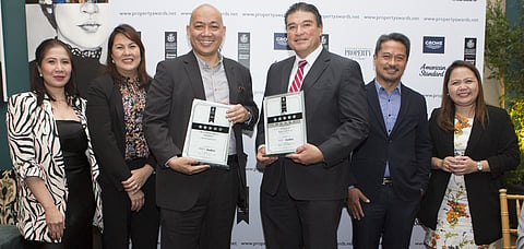 (FROM left) GROHE project sales leader Heide Lopez, LIXIL Water Technology marketing leader for Philippines Emily Besavilla, Santos Knight Frank director Ivan Ore and chairman and CEO Rick Santos, LIXIL Water Technology Philippines leader Hermie Limbo, and LIXIL Water Technology APAC, American Standard Philippines project sales leader Gloria G. Dingle. | PHOTOGRAPHS COURTESY OF LIXIL