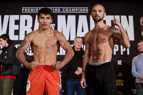 Vincent Astrolabio (left) and Nikolai Potapov are primed for battle. | Photograph COURTESY OF PBC/Showtime