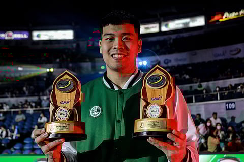 Photograph by Rio deluvio
for the daily tribune @tribunephl_rio
WILL Gozum of College of Saint Benilde emerges as Most Valuable Player and Mythical and Defensive Teams member of Season 98 NCAA men’s basketball tournament.