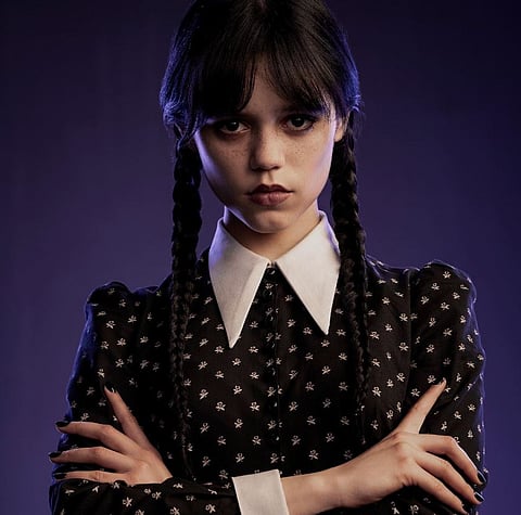 PHOTOGRAPH COURTESY
OF NETFLIX
Jenna Ortega as Wednesday Addams.