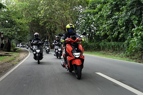 Game! Participants in the Suzuki’s Avenis test and fun ride from Laguna to Batangas and back get ready for the relaxing and hassle-free trip. | Photograph courtesy of Suzuki