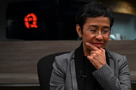 Philippine journalist and Nobel laureate Maria Ressa speaks during an interview with AFP in Manila on September 12, 2023. Ressa was cleared on September 12 of tax evasion following a five-year legal battle, hailing the verdict as a win for press freedom and voicing hope she will be cleared of other charges she insists are politically motivated. (Photo by JAM STA ROSA / AFP)