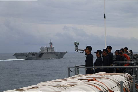 The Philippine Navy extended good will to visiting Japan Maritime Self-Defense Force vessels JS Izumo (DDH-183), the lead ship of the Izumo-class multipurpose operation destroyer and JS Samidare (DD-106), a Murasame-class destroyer on 24 August 2023. Photo from the Philippine Navy official website.  