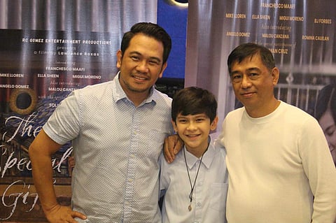 Photograph Courtesy 
of RC Gomez Entertainment Productions
The 'Special Gift' 
director Lawrence Roxas, 
lead actor Liam Castrillo and executive producer Roy Gomez.