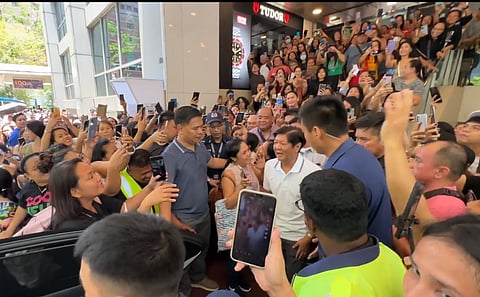 PBBM and First Lady Liza Marcos make a surprise visit to Lucky Plaza.  