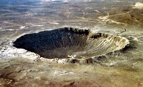 This handout image obtained 09 March, 2005 from NASA shows the Meteor Crater in Arizona. Photo by HO / NASA / AFP
